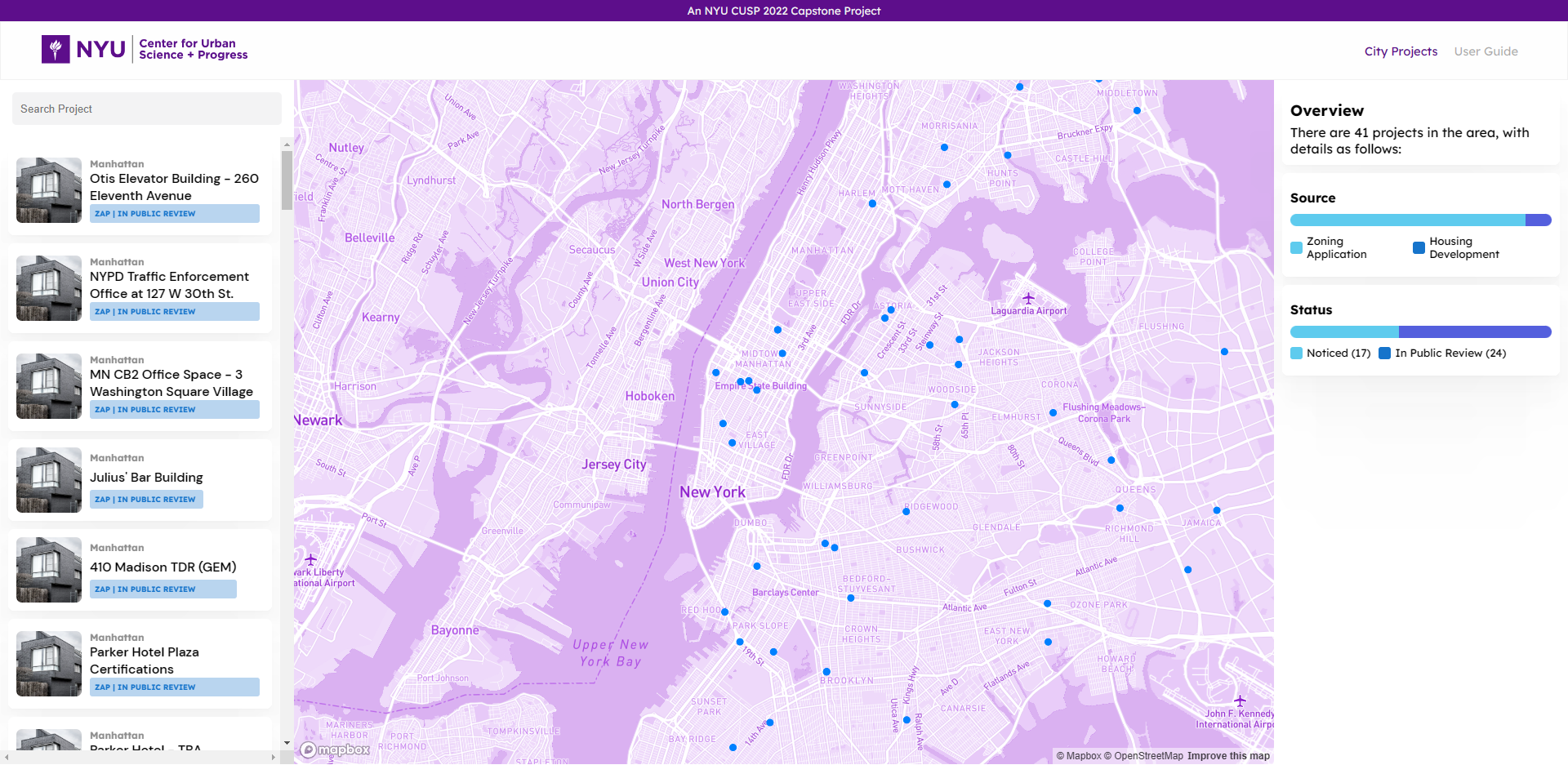 NYC Urban Projects Map